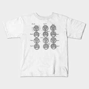 Rotary Internal Combustion Engine Vintage Patent Hand Drawing Kids T-Shirt